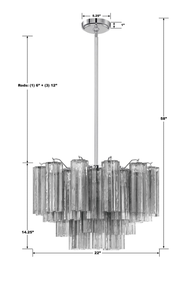 Addis 9 Light Aged Brass Chandelier ADD-308-AG-AM