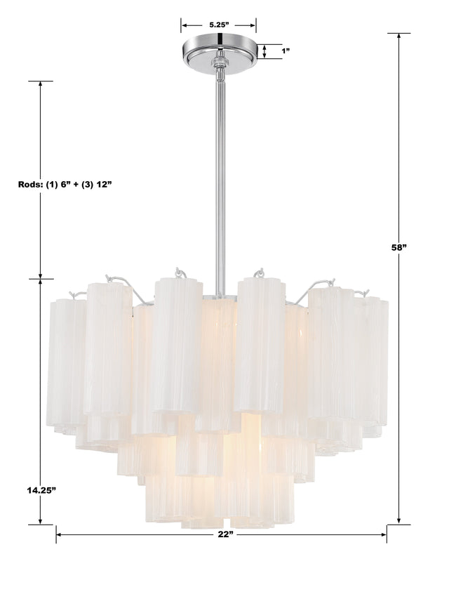 Addis 9 Light Aged Brass Chandelier ADD-308-AG-AM