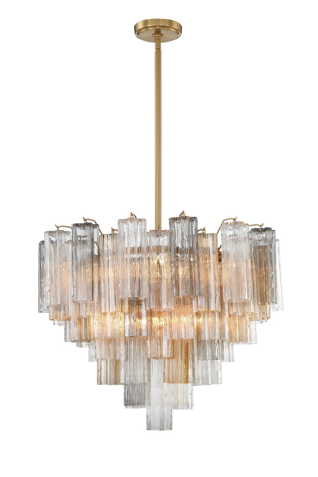 Addis 12 Light Aged Brass Chandelier ADD-312-AG-AM