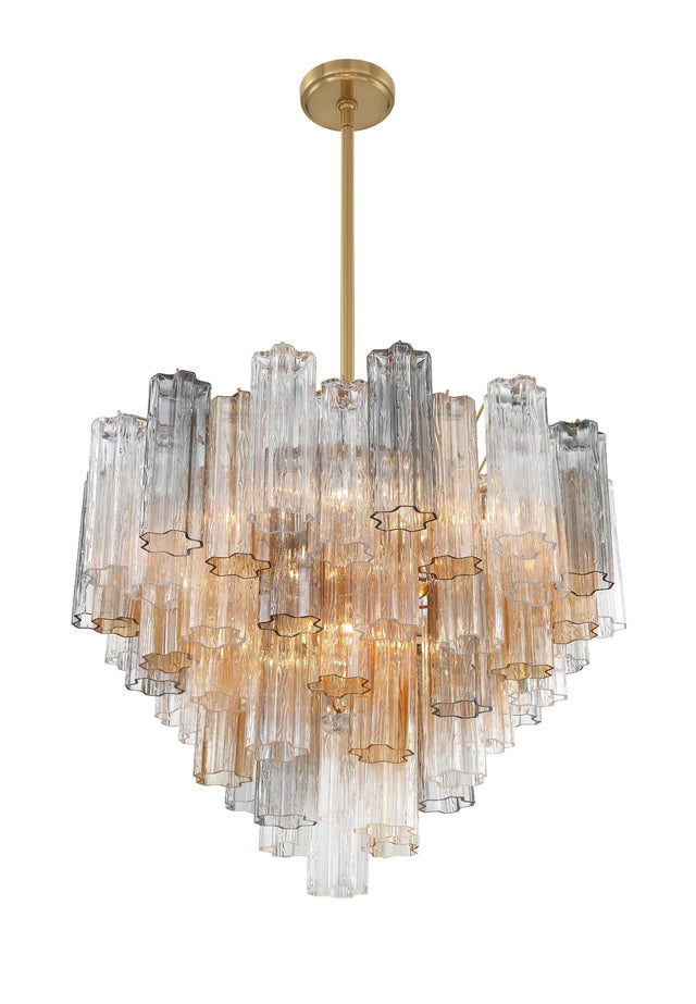 Addis 12 Light Aged Brass Chandelier ADD-312-AG-AM