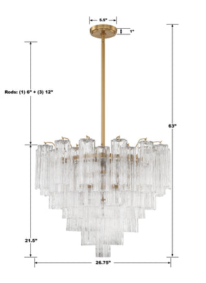 Addis 12 Light Aged Brass Chandelier ADD-312-AG-AM