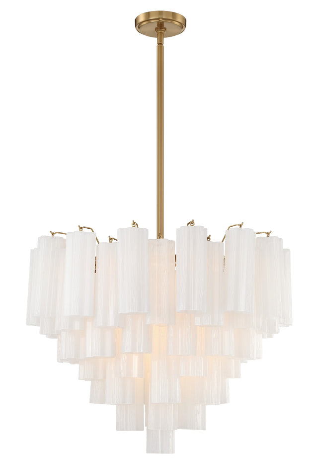 Addis 12 Light Aged Brass Chandelier ADD-312-AG-WH