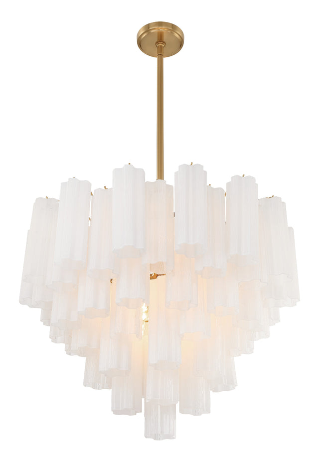 Addis 12 Light Aged Brass Chandelier ADD-312-AG-WH