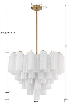 Addis 12 Light Aged Brass Chandelier ADD-312-AG-AM