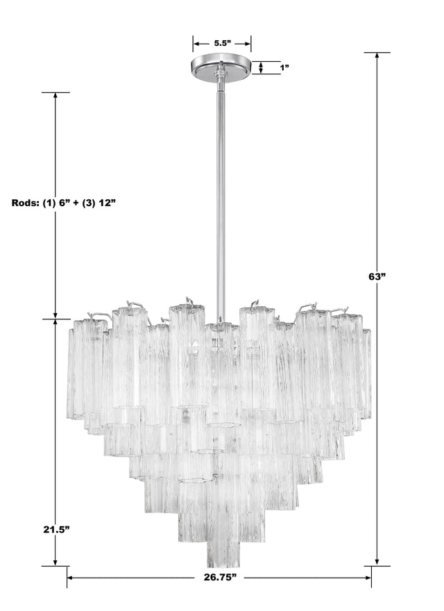 Addis 12 Light Aged Brass Chandelier ADD-312-AG-AM
