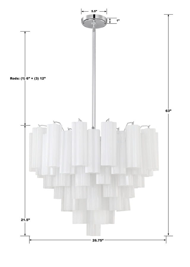 Addis 12 Light Aged Brass Chandelier ADD-312-AG-AM