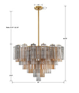 Addis 16 Light Aged Brass Chandelier ADD-316-AG-AM