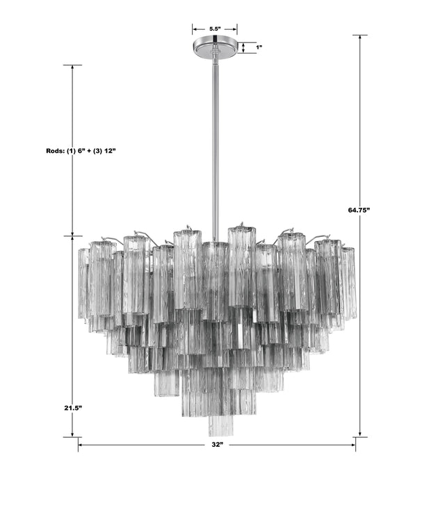 Addis 16 Light Aged Brass Chandelier ADD-316-AG-AM