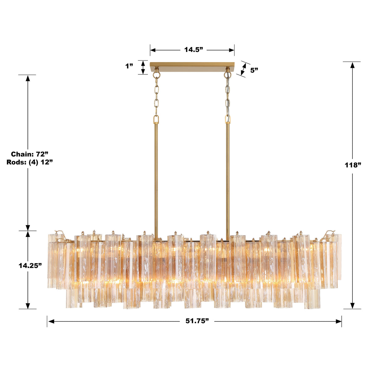 Addis 14 Light Aged Brass Chandelier ADD-317-AG-AM