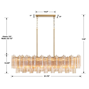 Addis 14 Light Aged Brass Chandelier ADD-317-AG-AM