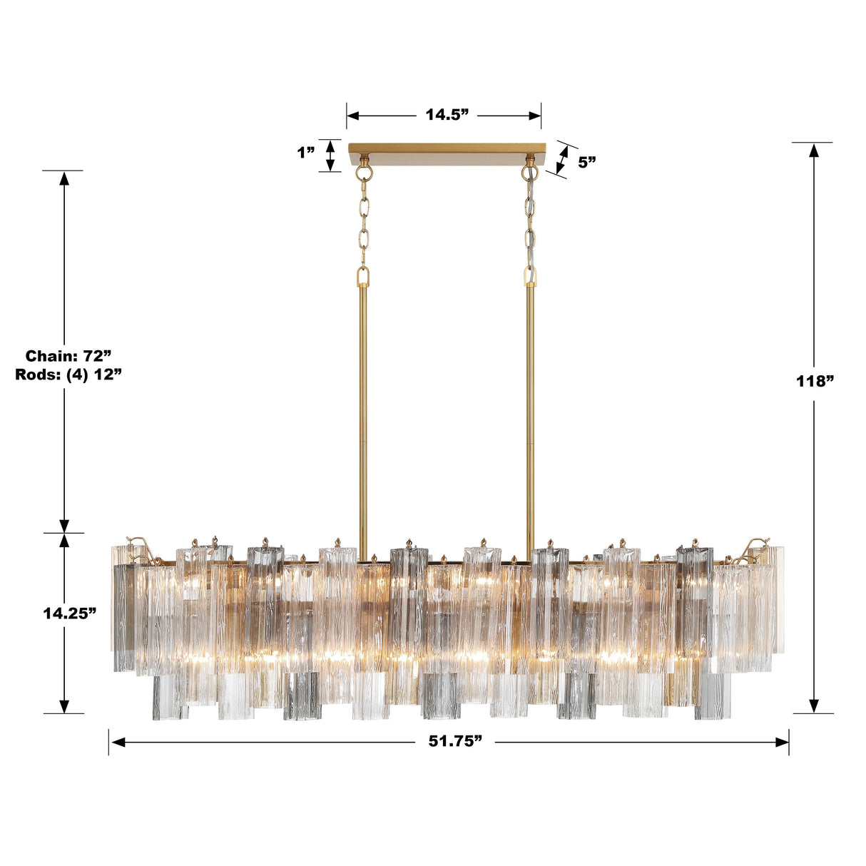 Addis 14 Light Aged Brass Chandelier ADD-317-AG-AM