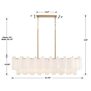 Addis 14 Light Aged Brass Chandelier ADD-317-AG-AM