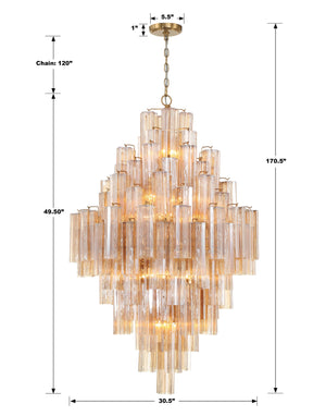 Addis 20 Light Aged Brass Chandelier ADD-319-AG-AM