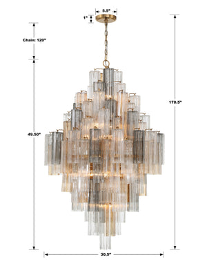 Addis 20 Light Aged Brass Chandelier ADD-319-AG-AM