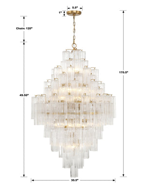 Addis 20 Light Aged Brass Chandelier ADD-319-AG-AM