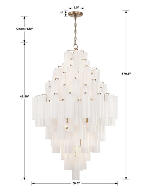 Addis 20 Light Aged Brass Chandelier ADD-319-AG-AM