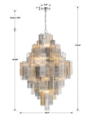 Addis 20 Light Aged Brass Chandelier ADD-319-AG-AM