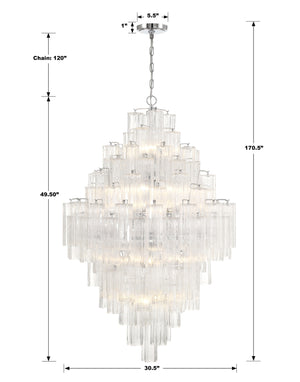 Addis 20 Light Aged Brass Chandelier ADD-319-AG-AM