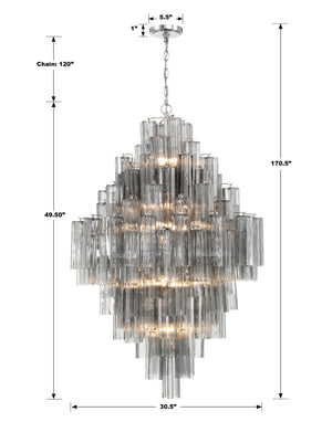Addis 20 Light Aged Brass Chandelier ADD-319-AG-AM