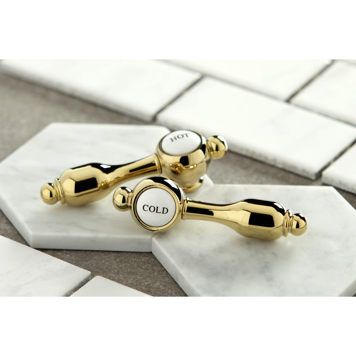 Tudor AE103T2TAL Three-Handle 2-Hole Deck Mount Clawfoot Tub Faucet with Hand Shower, Polished Brass