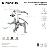 Heirloom AE103T5BAL Three-Handle 2-Hole Deck Mount Clawfoot Tub Faucet with Hand Shower, Oil Rubbed Bronze