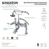 Tudor AE103T5TAL Three-Handle 2-Hole Deck Mount Clawfoot Tub Faucet with Hand Shower, Oil Rubbed Bronze