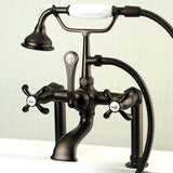 French Country AE103T5TX Three-Handle 2-Hole Deck Mount Clawfoot Tub Faucet with Hand Shower, Oil Rubbed Bronze