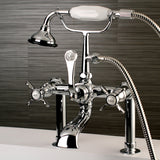 Essex AE104T1BEX Three-Handle 2-Hole Deck Mount Clawfoot Tub Faucet with Hand Shower, Polished Chrome