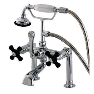 Duchess AE104T1PKX Three-Handle 2-Hole Deck Mount Clawfoot Tub Faucet with Hand Shower, Polished Chrome