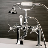 Millennium AE104T1ZX Three-Handle 2-Hole Deck Mount Clawfoot Tub Faucet with Hand Shower, Polished Chrome