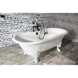 Aqua Vintage AE109T5 Three-Handle 2-Hole Deck Mount Clawfoot Tub Faucet with Hand Shower, Oil Rubbed Bronze