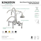 Aqua Vintage AE13T0 Three-Handle 2-Hole Deck Mount Clawfoot Tub Faucet with Hand Shower, Matte Black