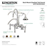 Aqua Vintage AE13T5 Three-Handle 2-Hole Deck Mount Clawfoot Tub Faucet with Hand Shower, Oil Rubbed Bronze