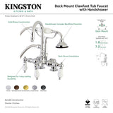 Aqua Vintage AE15T5 Three-Handle 2-Hole Deck Mount Clawfoot Tub Faucet with Hand Shower, Oil Rubbed Bronze