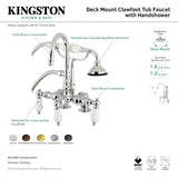 Aqua Vintage AE15T8 Three-Handle 2-Hole Deck Mount Clawfoot Tub Faucet with Hand Shower, Brushed Nickel