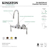 Aqua Vintage AE1T0 Two-Handle 2-Hole Tub Wall Mount Clawfoot Tub Faucet, Matte Black