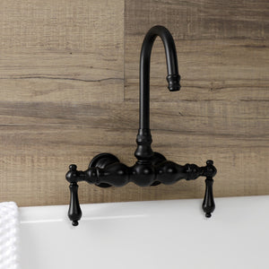 Aqua Vintage AE1T0 Two-Handle 2-Hole Tub Wall Mount Clawfoot Tub Faucet, Matte Black