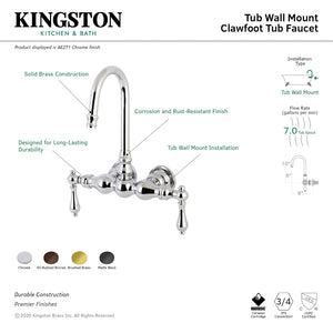 Aqua Vintage AE1T5 Two-Handle 2-Hole Tub Wall Mount Clawfoot Tub Faucet, Oil Rubbed Bronze