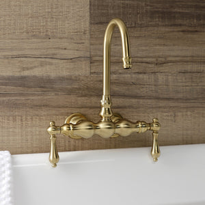 Aqua Vintage AE1T7 Two-Handle 2-Hole Tub Wall Mount Clawfoot Tub Faucet, Brushed Brass