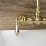 Aqua Vintage AE1T7 Two-Handle 2-Hole Tub Wall Mount Clawfoot Tub Faucet, Brushed Brass
