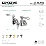 Aqua Vintage AE31T0 Two-Handle 2-Hole Tub Wall Mount Clawfoot Tub Faucet, Matte Black