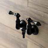 Aqua Vintage AE31T0 Two-Handle 2-Hole Tub Wall Mount Clawfoot Tub Faucet, Matte Black