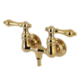 Aqua Vintage AE31T2 Two-Handle 2-Hole Tub Wall Mount Clawfoot Tub Faucet, Polished Brass