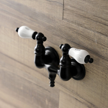 Aqua Vintage AE33T0 Two-Handle 2-Hole Tub Wall Mount Clawfoot Tub Faucet, Matte Black