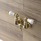 Aqua Vintage AE33T7 Two-Handle 2-Hole Tub Wall Mount Clawfoot Tub Faucet, Brushed Brass