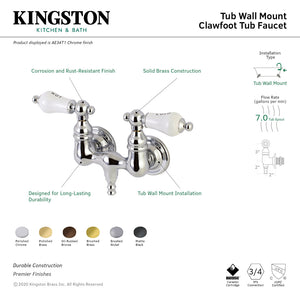 Aqua Vintage AE33T8 Two-Handle 2-Hole Tub Wall Mount Clawfoot Tub Faucet, Brushed Nickel
