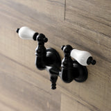 Aqua Vintage AE35T0 Two-Handle 2-Hole Tub Wall Mount Clawfoot Tub Faucet, Matte Black