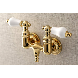 Aqua Vintage AE35T2 Two-Handle 2-Hole Tub Wall Mount Clawfoot Tub Faucet, Polished Brass
