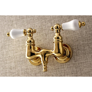 Aqua Vintage AE35T2 Two-Handle 2-Hole Tub Wall Mount Clawfoot Tub Faucet, Polished Brass