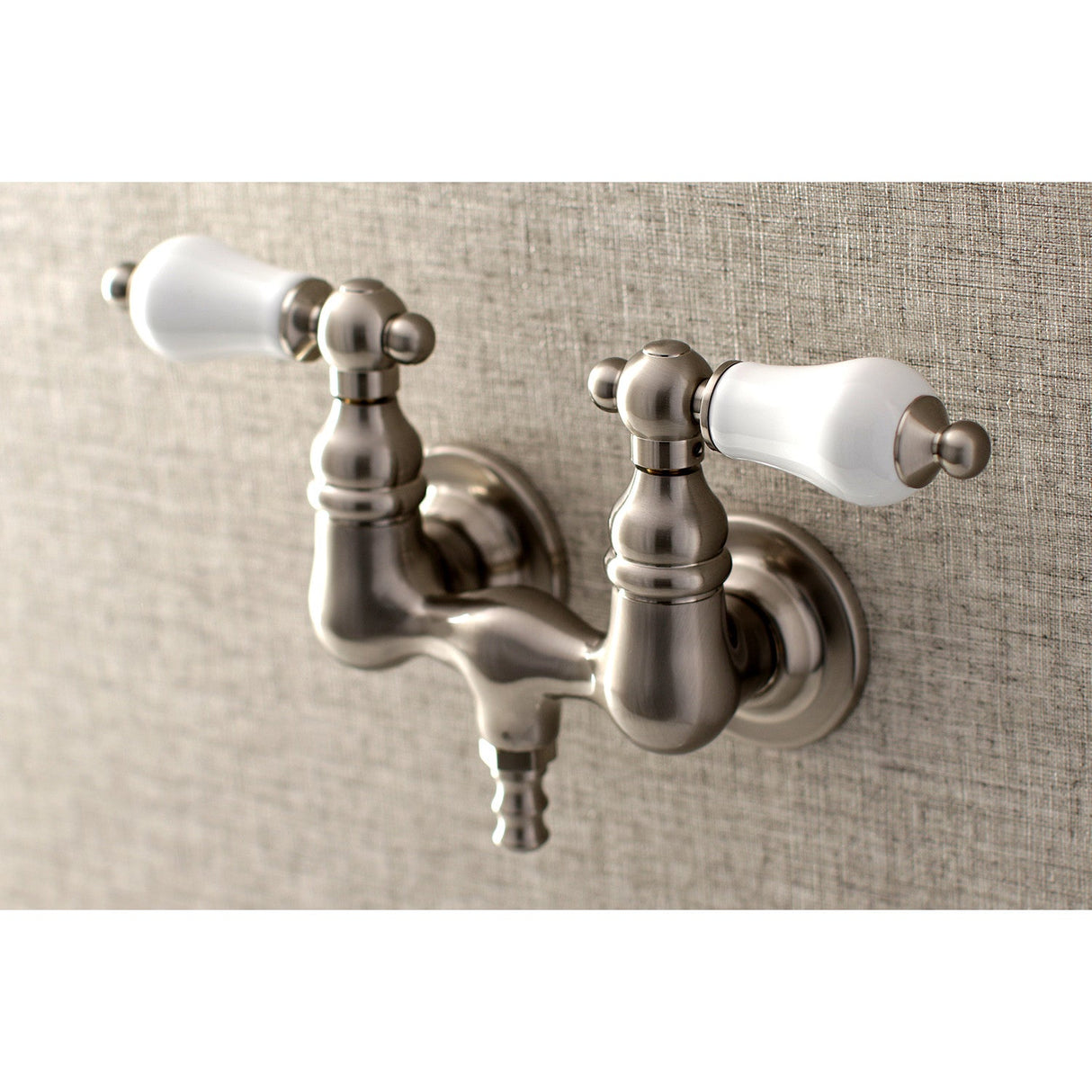 Aqua Vintage AE35T8 Two-Handle 2-Hole Tub Wall Mount Clawfoot Tub Faucet, Brushed Nickel